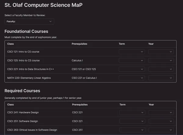 St. Olaf Program of Study Computer Science MaP